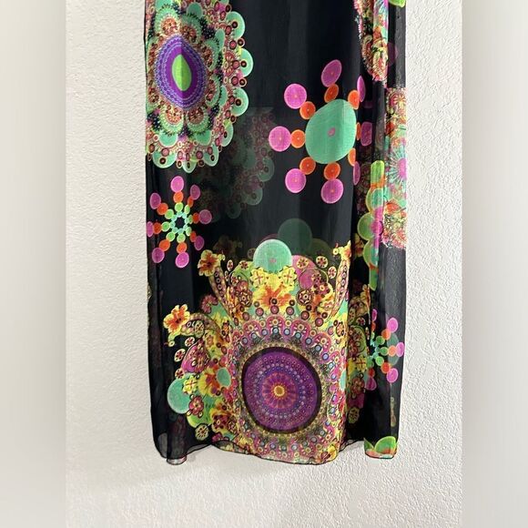 Desigual Viky Sheer Geometric Maxi Skirt 0 New with tags Retro Dopamine - Picture 3 of 9